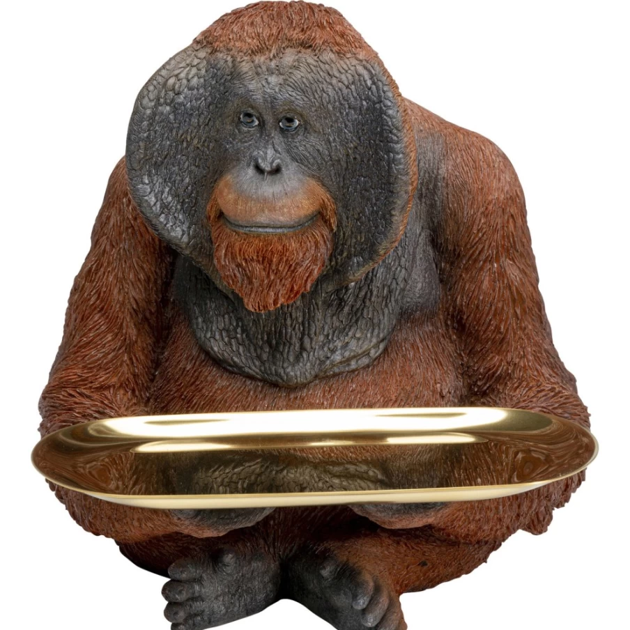 KARE Design Modern Orangutan Butler Decor Statue - 41cm Tall Figurine for Home & Office Decoration