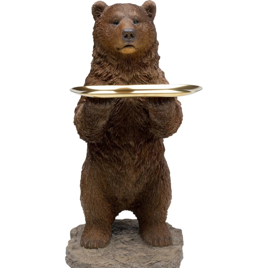 KARE Design Standing Bear Butler Decor Figurine - 62cm Tall Animal Statue for Home & Garden