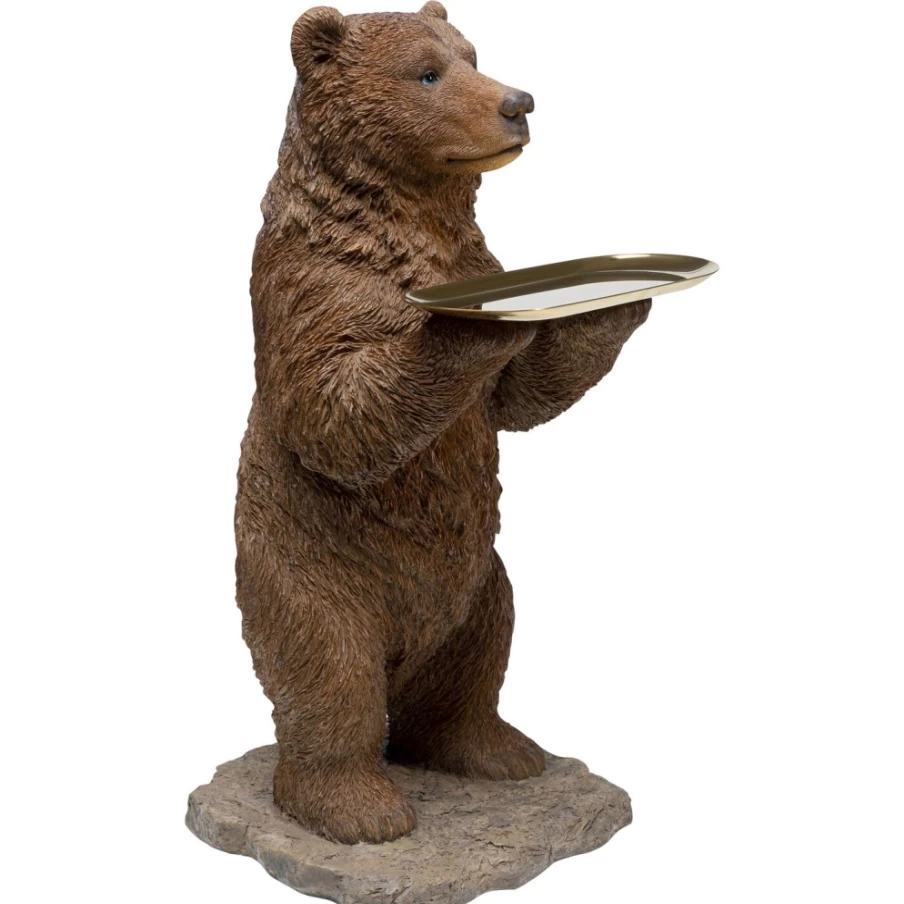 KARE Design Standing Bear Butler Decor Figurine - 62cm Tall Animal Statue for Home & Garden