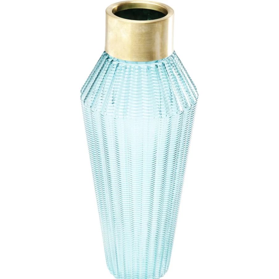 KARE Design Modern Light Blue Glass Vase Barfly - 43cm Tall Decorative Home Decor