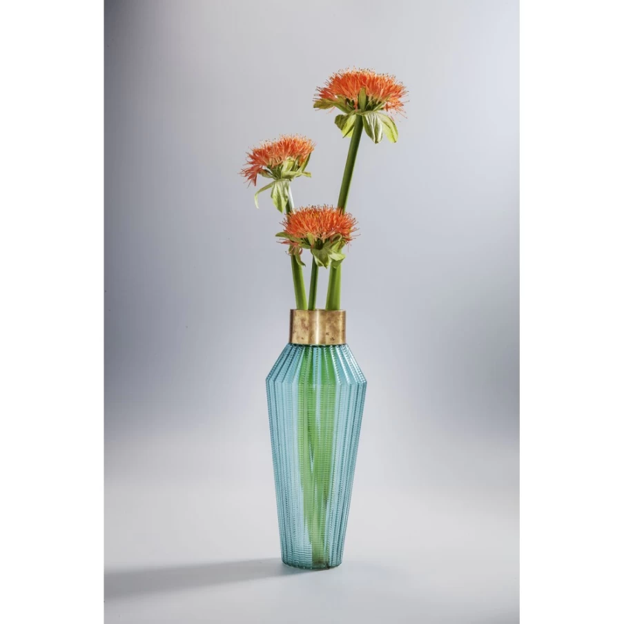 KARE Design Modern Light Blue Glass Vase Barfly - 43cm Tall Decorative Home Decor