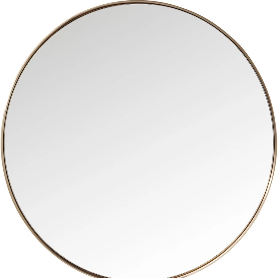 KARE Design Modern Round Copper Mirror - 100cm Curved Frame Wall Decor