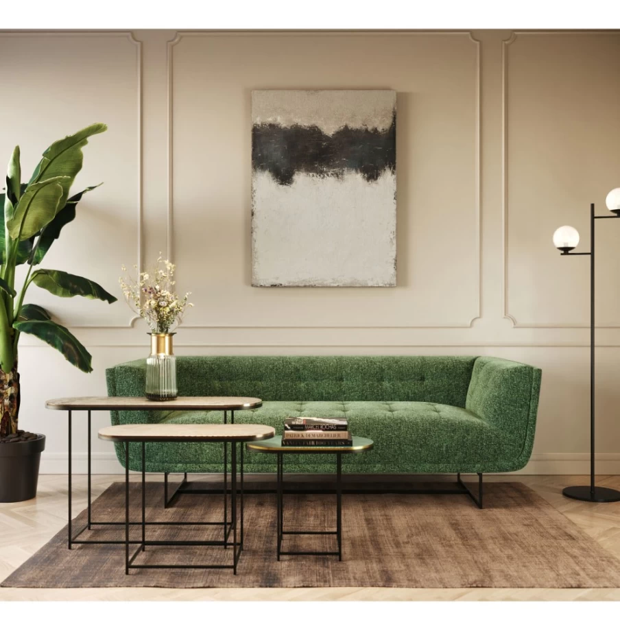 KARE Design Modern Oval Side Table Set of 3 - Ray Collection Stylish Nesting Tables for Living Room