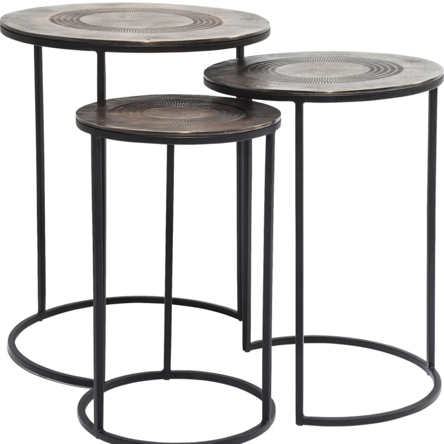 KARE Design Marrakesh Side Table Set of 3 - 48cm Modern End Tables for Living Room