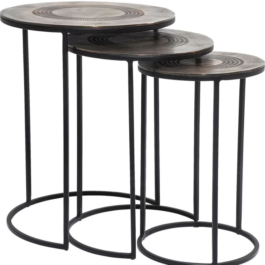 KARE Design Marrakesh Side Table Set of 3 - 48cm Modern End Tables for Living Room