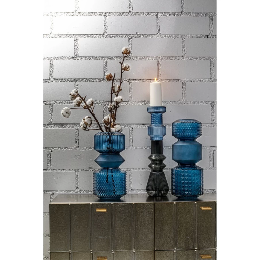KARE Design Blue Ceramic Vase 36cm - Modern Marvelous Duo Decorative Vase for Home & Office