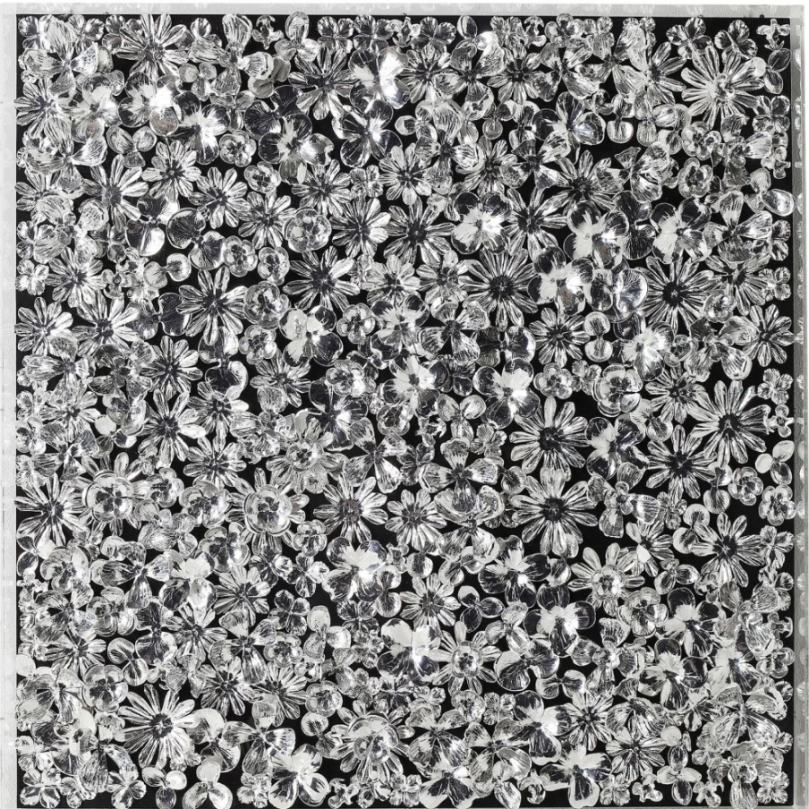 KARE Design Modern Silver Flower Deco Frame Wall Art 100x100cm