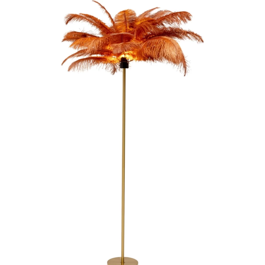 "KARE Design Rustic Red Feather Palm Floor Lamp – 165cm Tall Modern Lighting"