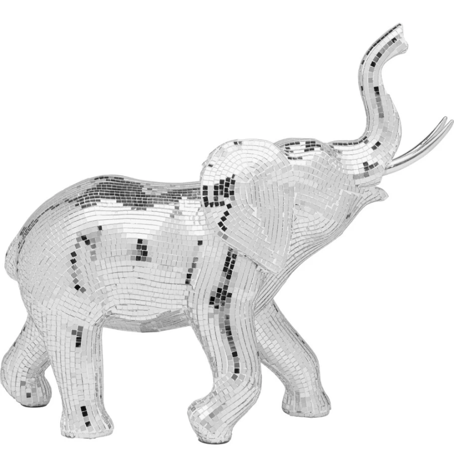 KARE Design Modern Mosaic Elephant Decor Statue - 41cm Handmade Figurine for Home & Garden
