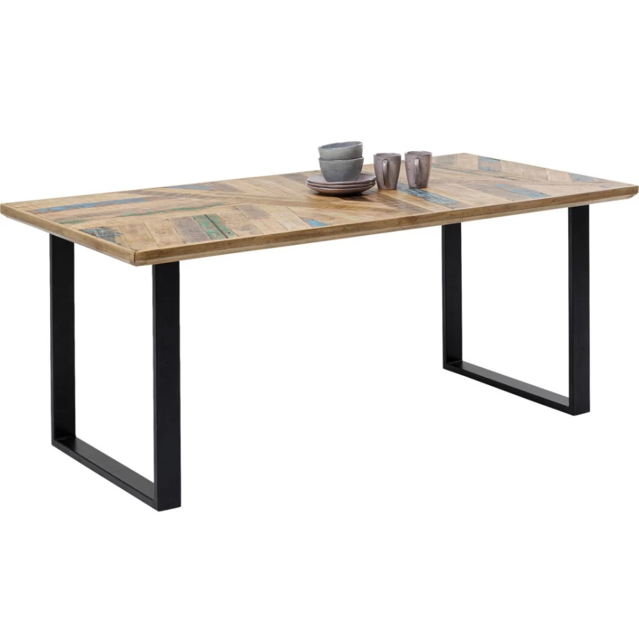 "KARE Design Modern Abstract Black Dining Table 180x90cm - Stylish Scandinavian Home Office Desk"