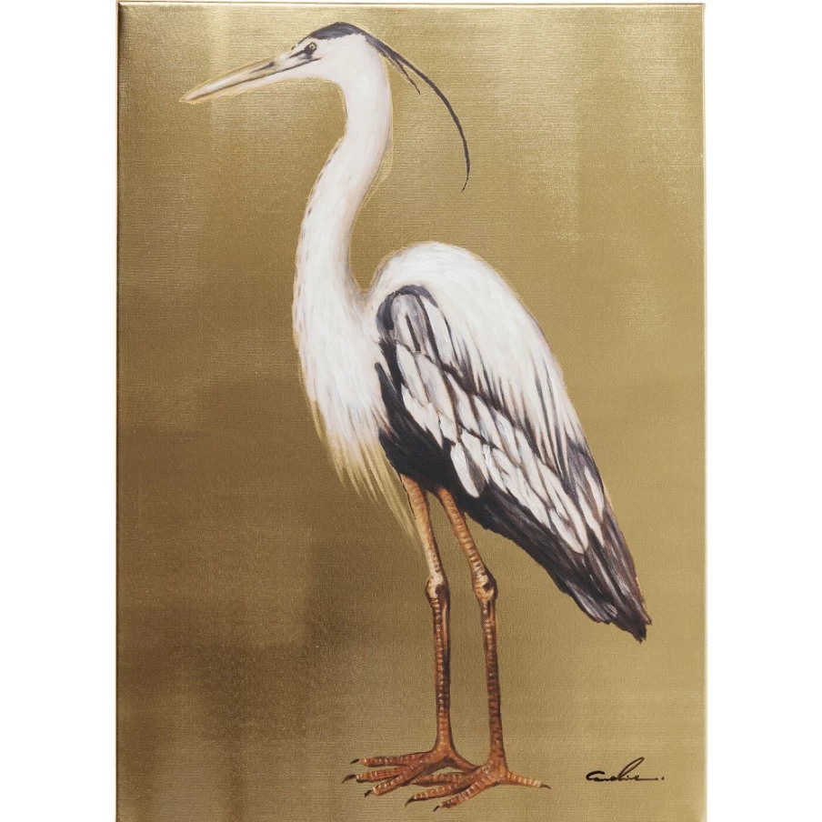 "KARE Design Heron Art Print - Picture Touched Series 50x70cm Wall Decor"