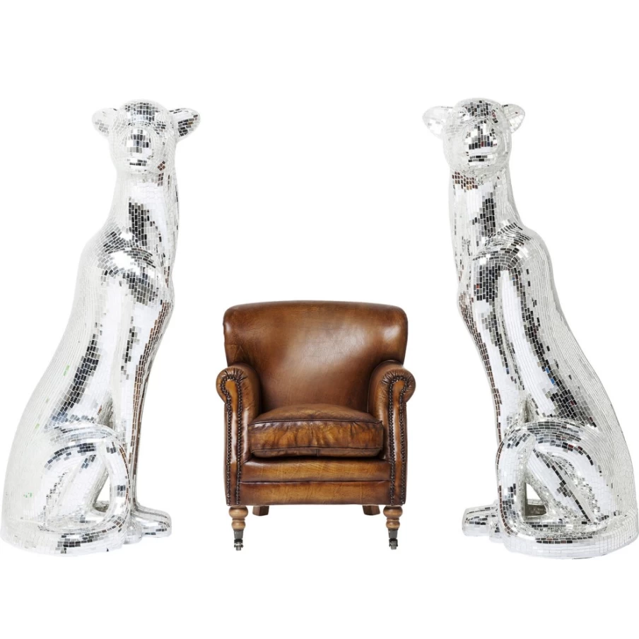 KARE Design Mosaic Welcome Panther Statue - XL Left-Sided Decorative Figurine for Home & Garden