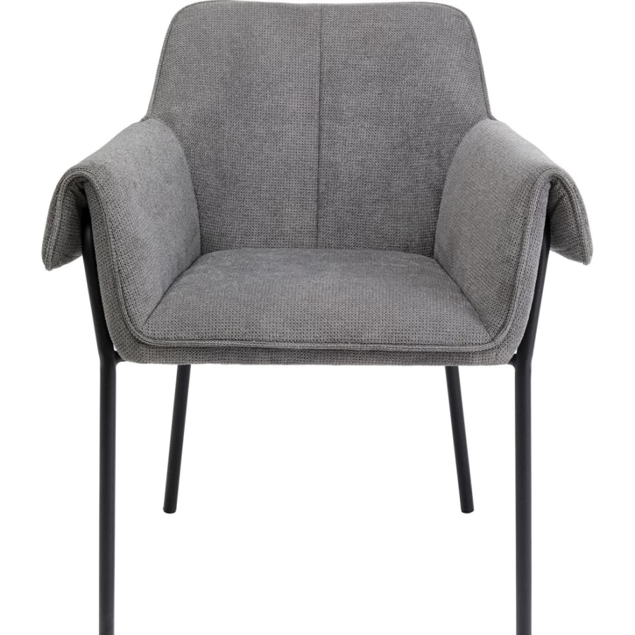 "KARE Design Bess Grey Modern Armchair with Armrests – Stylish Comfort for Home & Office"