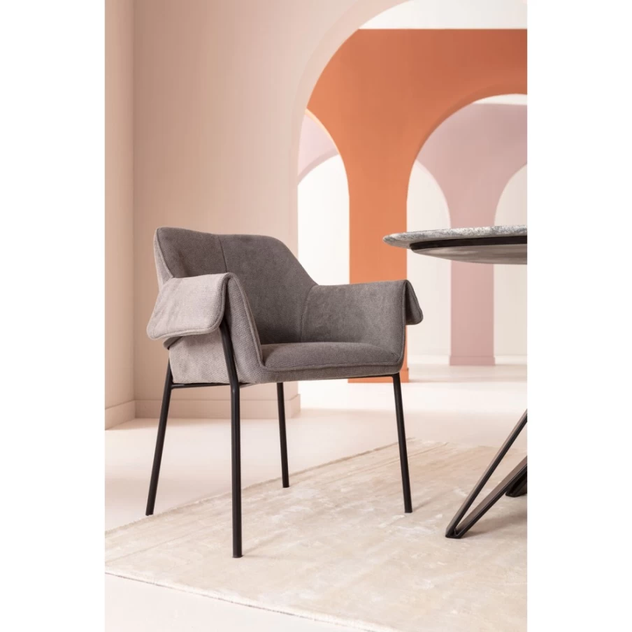 "KARE Design Bess Grey Modern Armchair with Armrests – Stylish Comfort for Home & Office"