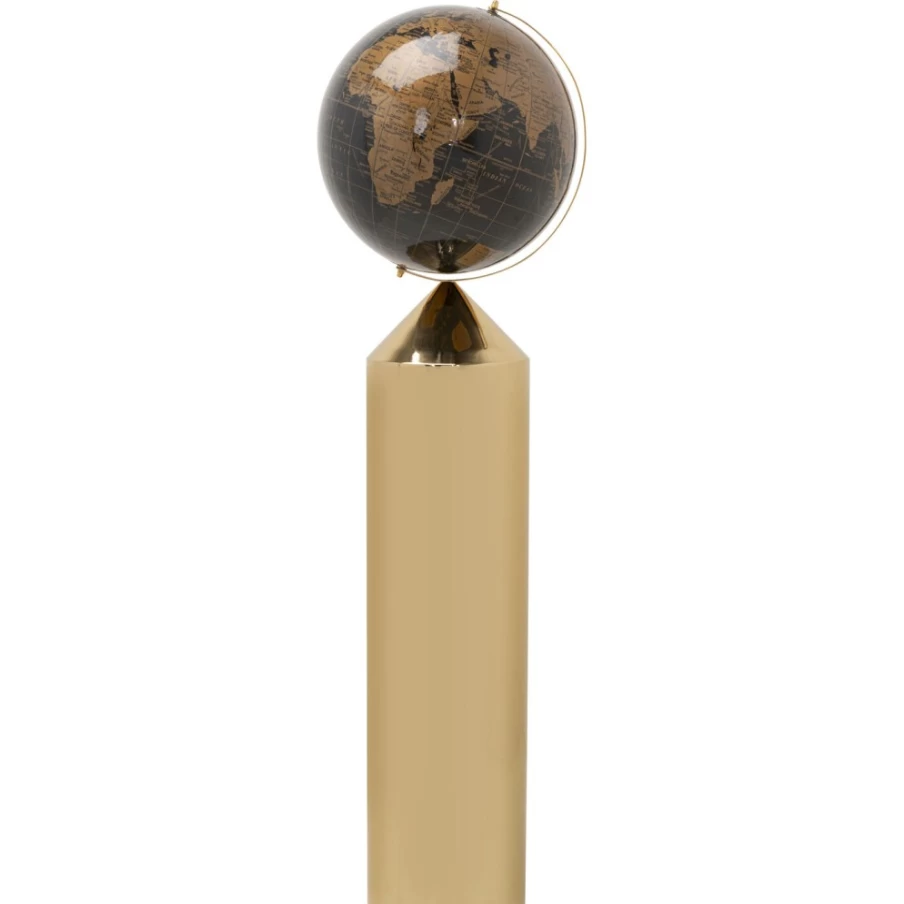 KARE Design Modern Gold Globe Top Deco Object - 132cm Tall Decorative Floor Sculpture