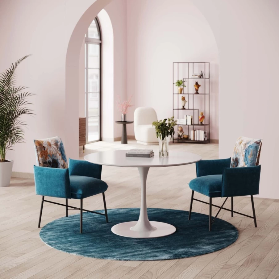 KARE Design Modern Round White Table Top 120cm - Stylish Invitation Dining Table for Home Decor
