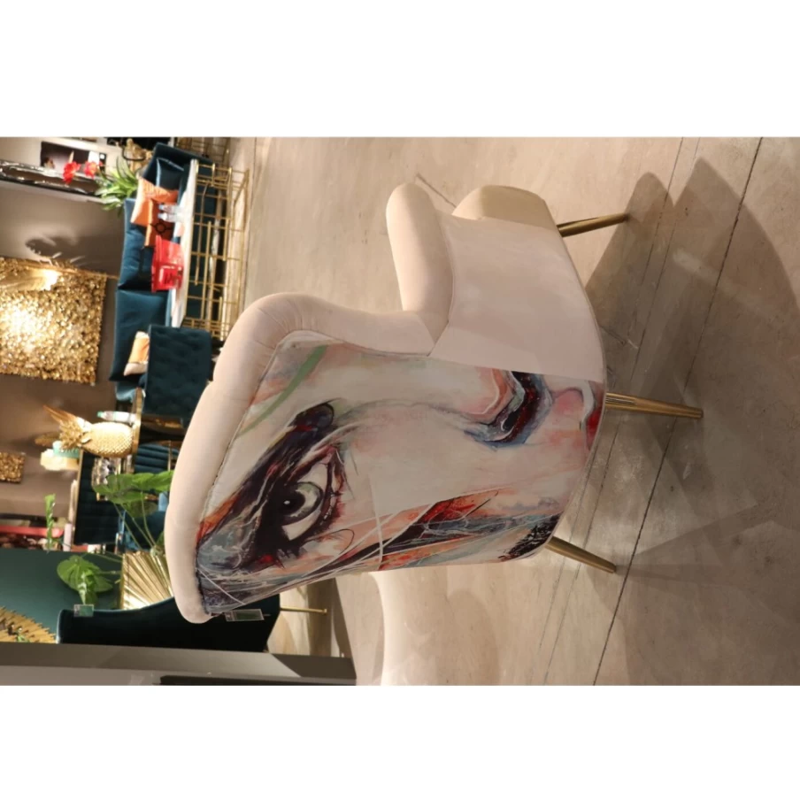 "KARE Design Modern Cream Armchair - Stylish Portrait Armchair for Living Room"