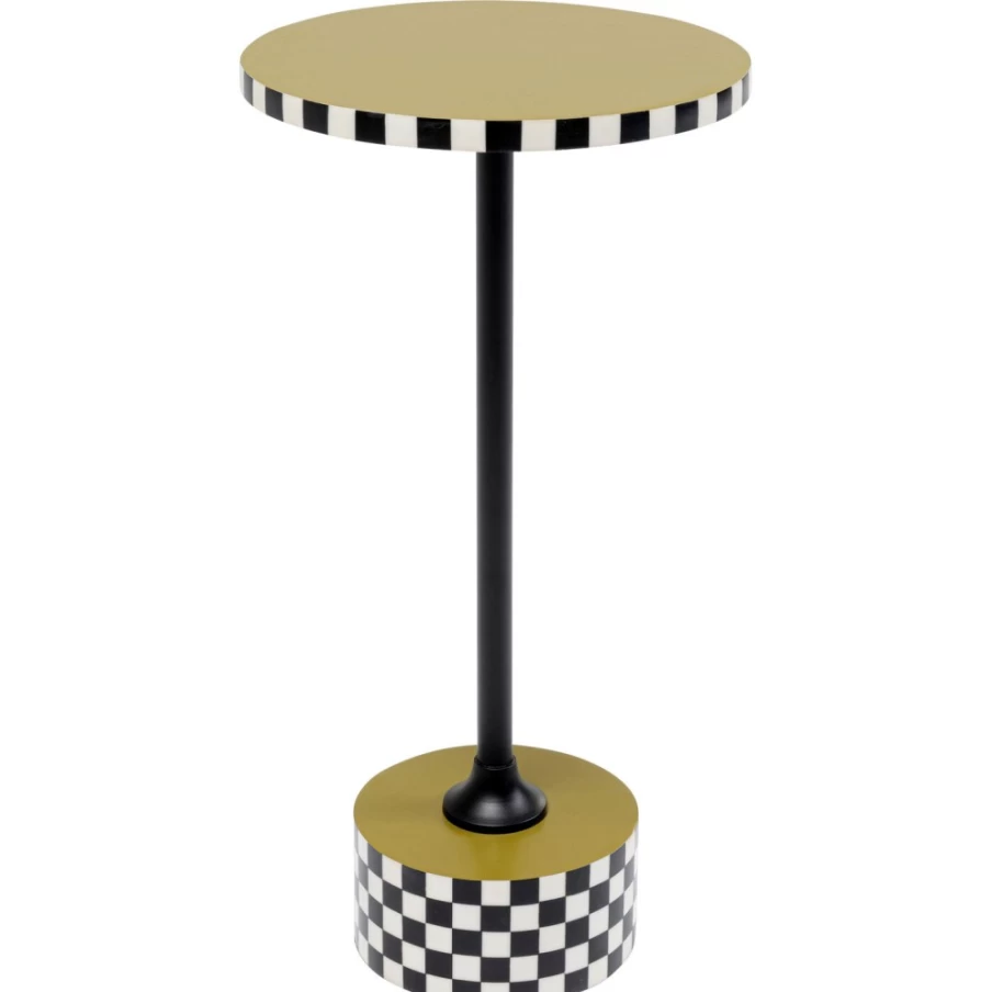 KARE Design Domero Checkers Side Table - Olive, 25cm Modern Accent Table