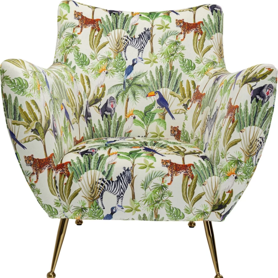 "KARE Design Goldfinger Tropical Modern Armchair for Stylish Living Room Decor"