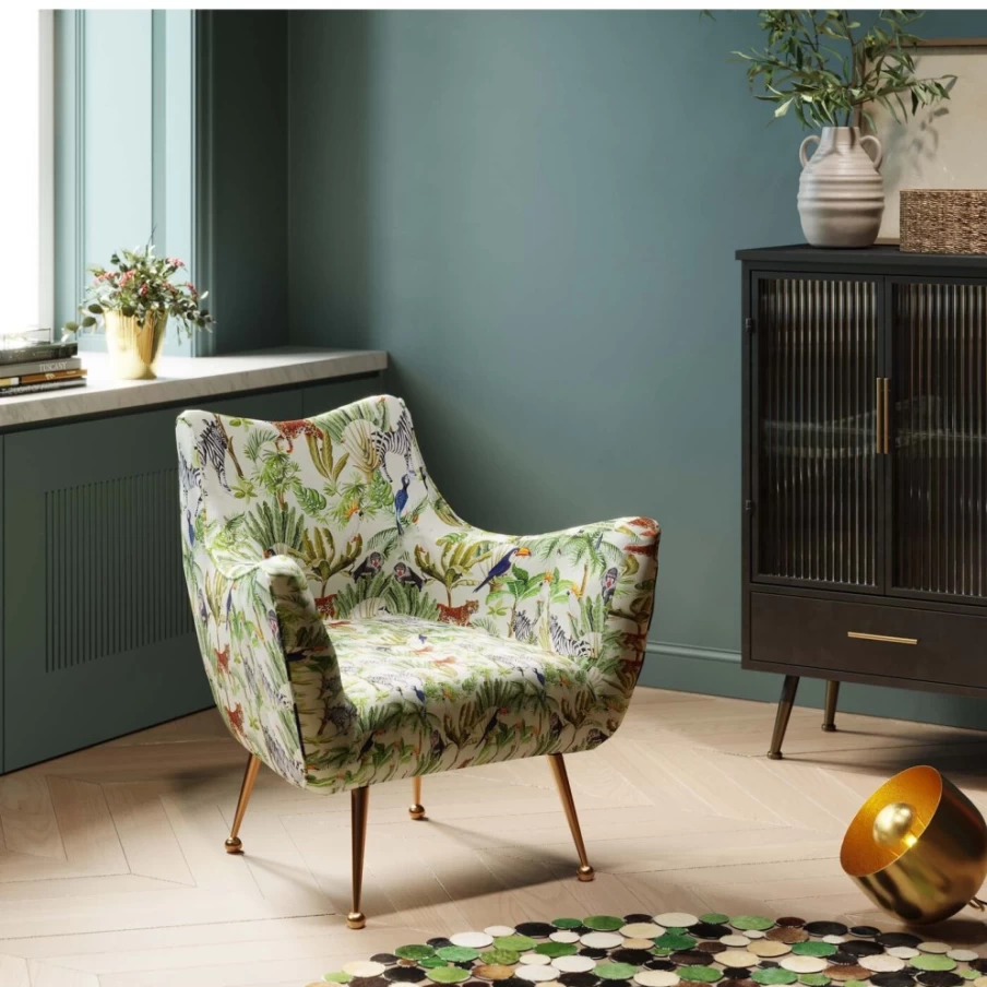 "KARE Design Goldfinger Tropical Modern Armchair for Stylish Living Room Decor"