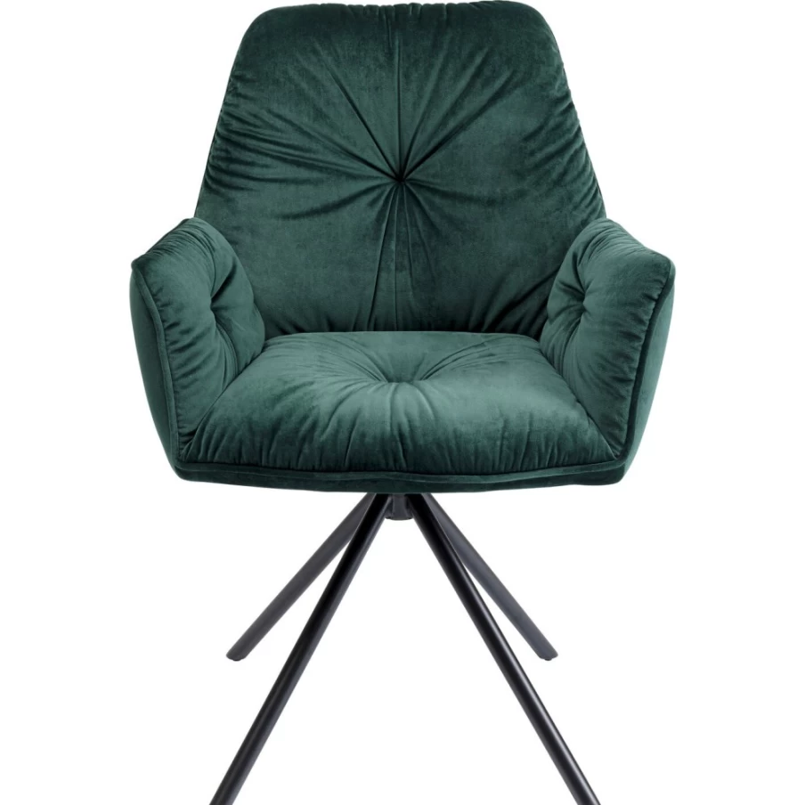 "KARE Design Mila Green Armchair – Modern Comfort with Armrests"