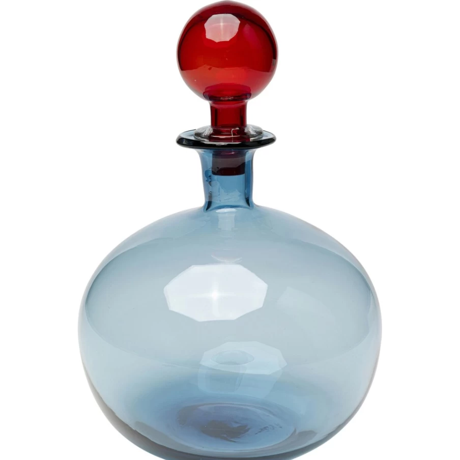 "KARE Design Blue Glass Bottle with Honeymoon Lid - 25 oz Capacity"