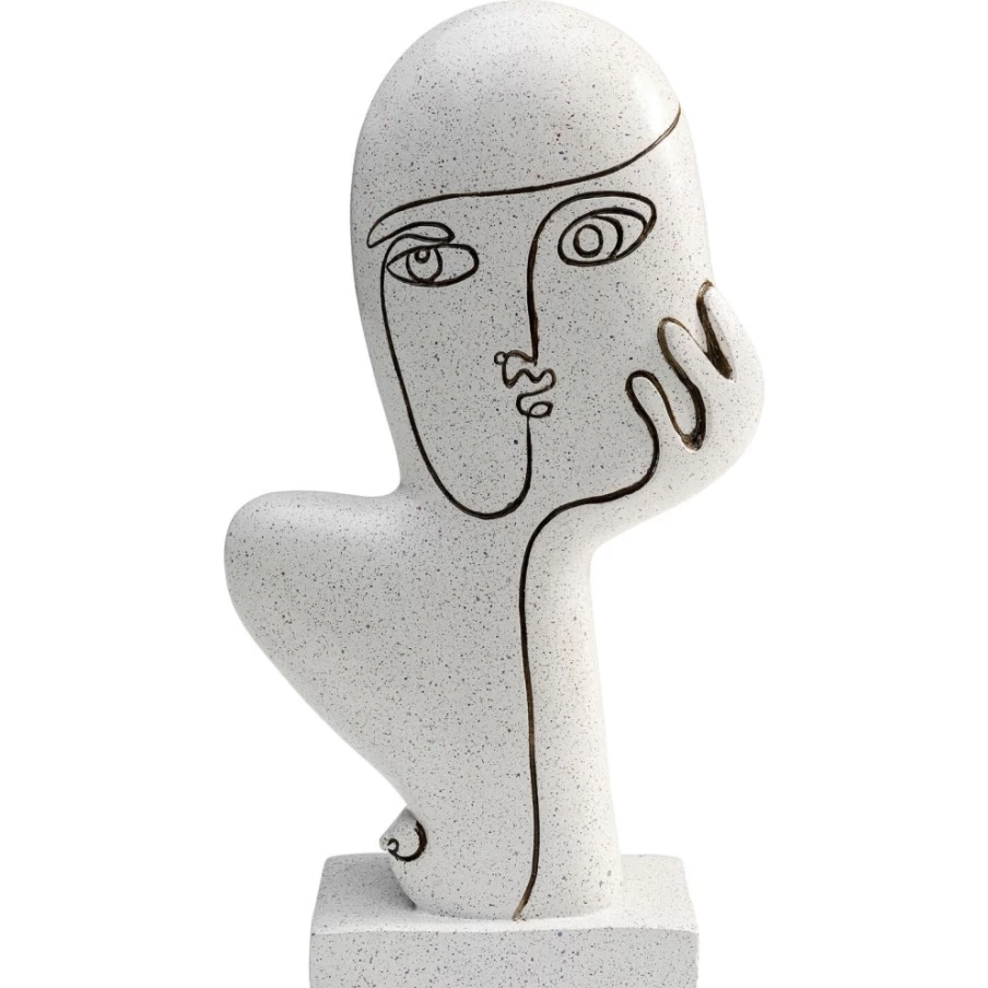 KARE Design Modern White Deco Object Thought Sculpture 27cm Home Decor
