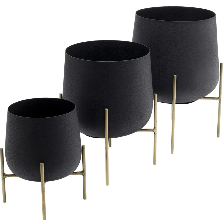 KARE Design Valeria Decorative Plant Pots - Set of 3 Modern Flower Pots for Indoor Plants