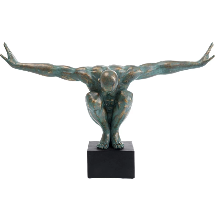 KARE Design Athlete XL 100Cm Antique Green Deco Object Sculpture for Modern Interiors
