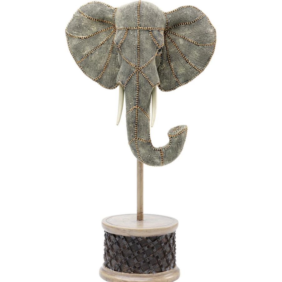 KARE Design Modern Elephant Head Wall Decor with Pearls - 49Cm Sculptural Art Piece for Home & Office