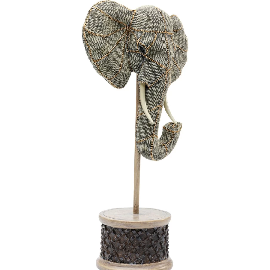 KARE Design Modern Elephant Head Wall Decor with Pearls - 49Cm Sculptural Art Piece for Home & Office