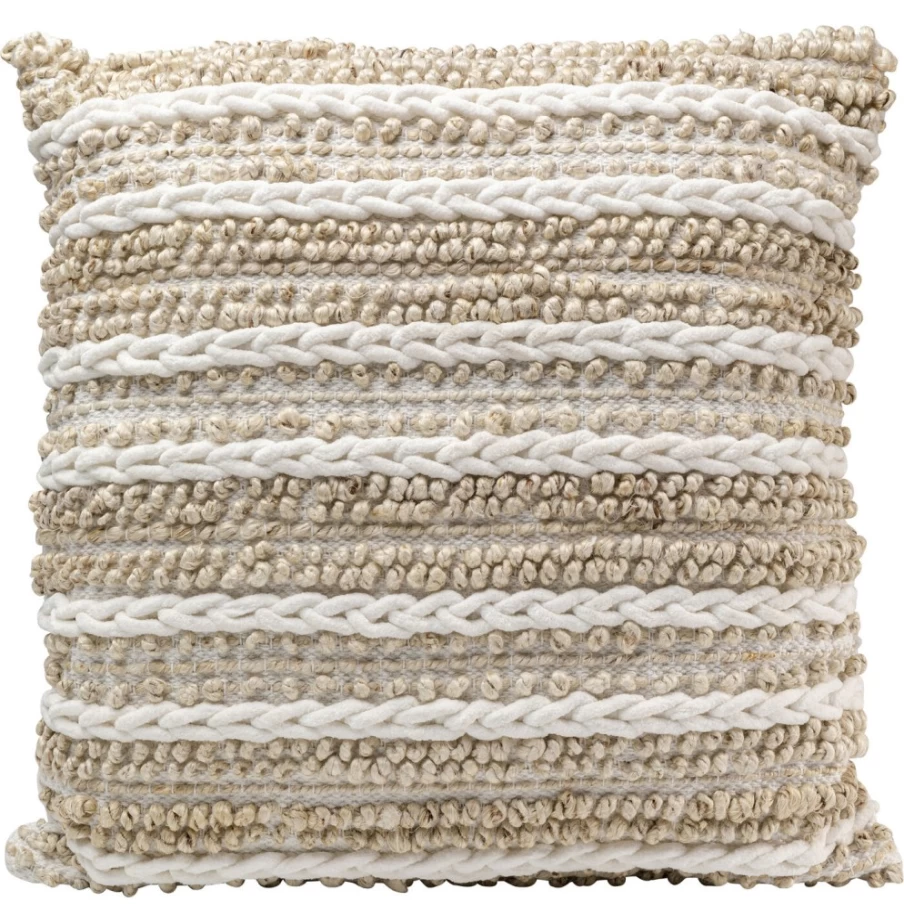 "KARE Design Loop Knit Seat Cushion 60x60cm - Soft Beige Chair Pad for Comfort & Style"