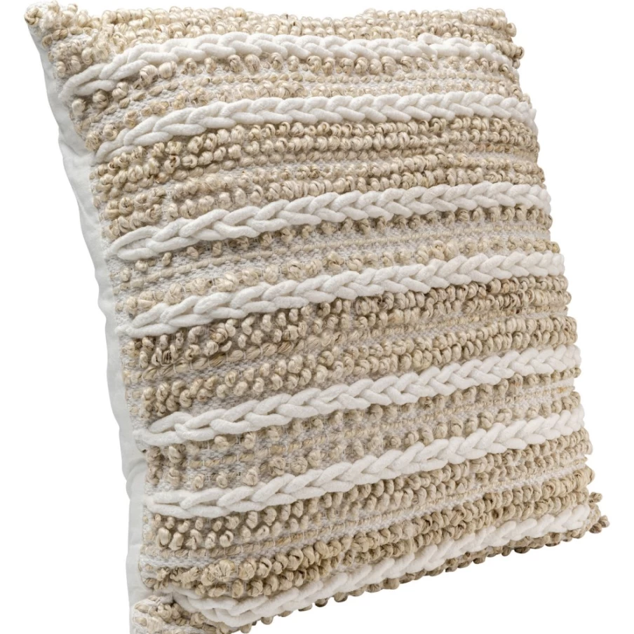 "KARE Design Loop Knit Seat Cushion 60x60cm - Soft Beige Chair Pad for Comfort & Style"