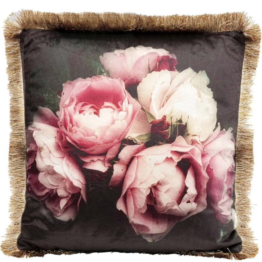 KARE Design 45x45cm Cushion Cover with Blush Roses Pattern - Decorative Pillow Case for Home Decor