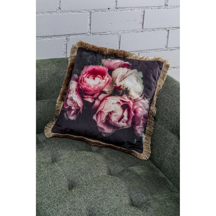 KARE Design 45x45cm Cushion Cover with Blush Roses Pattern - Decorative Pillow Case for Home Decor