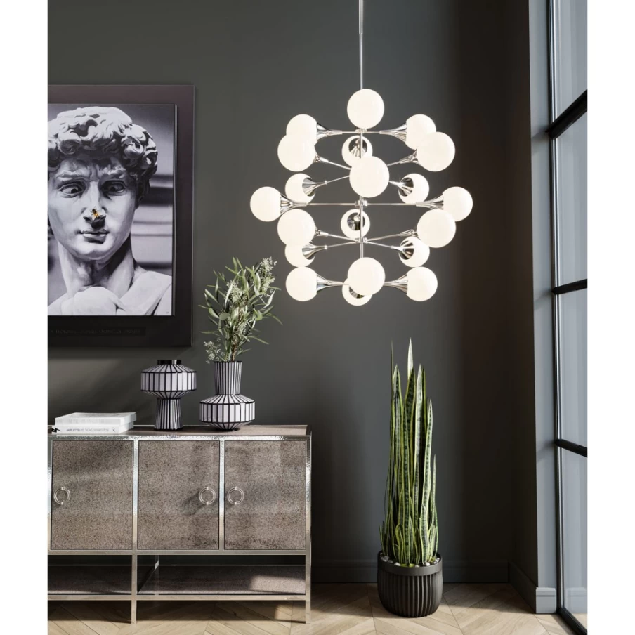 KARE Design Modern Silver Pendant Lamp Bulb - 20cm Fiction Style Lighting for Home Decor