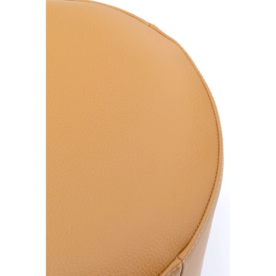 KARE Design Modern Cherry Brown Leather Stool - 36cm Height, Stylish Bar Stool for Home Decor