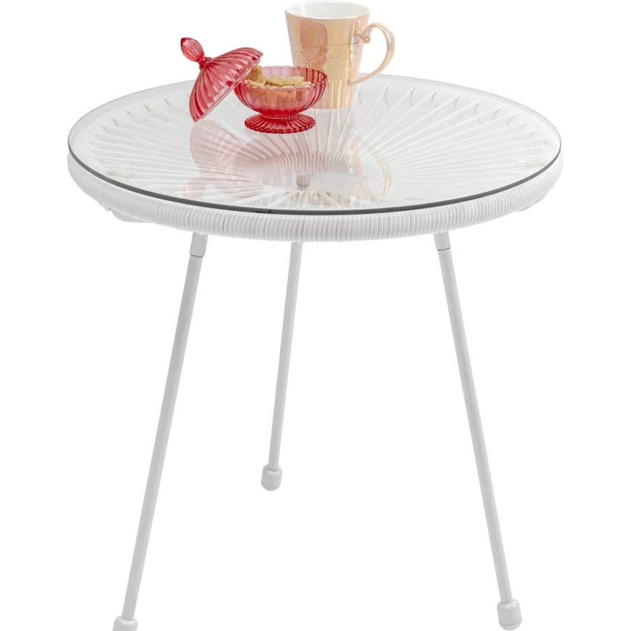 KARE Design Acapulco White Side Table - Modern Bedside End Table