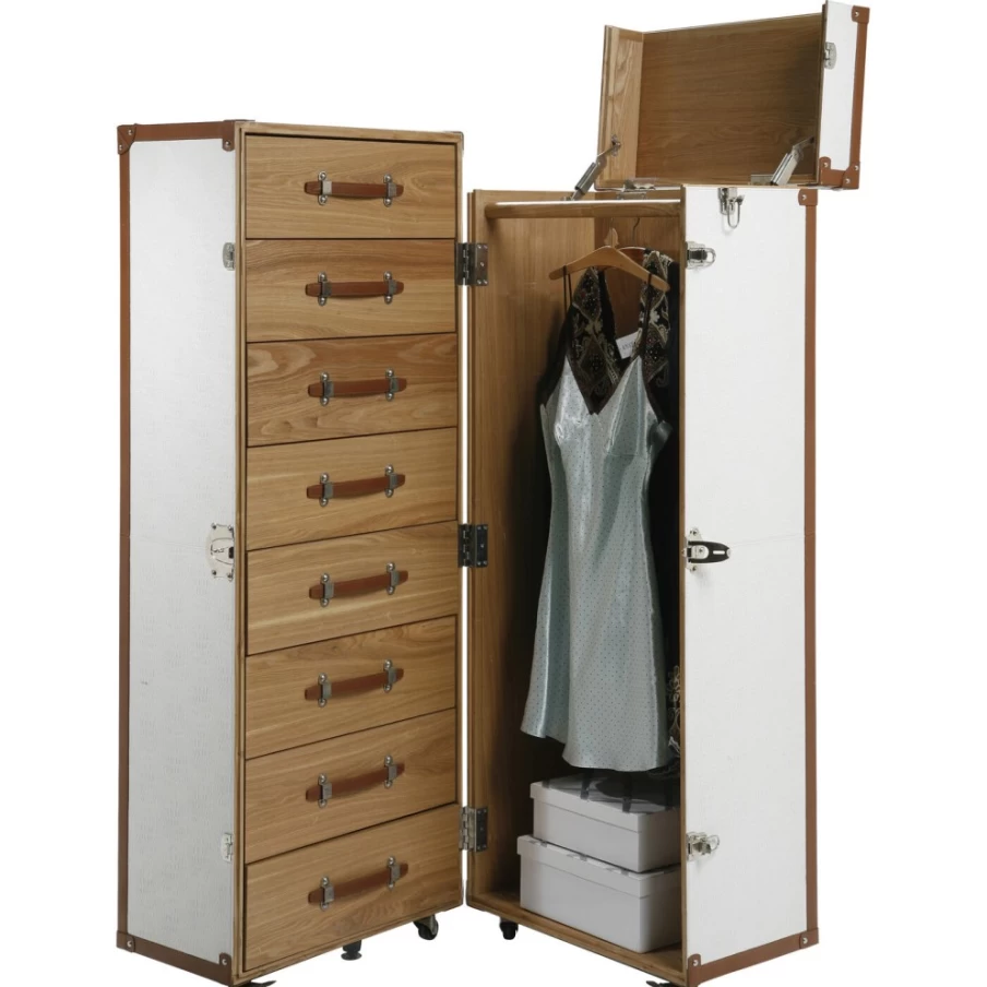 KARE Design White Crocodile Pattern Wardrobe Trunk - Stylish Cosmopolitan Storage Solution