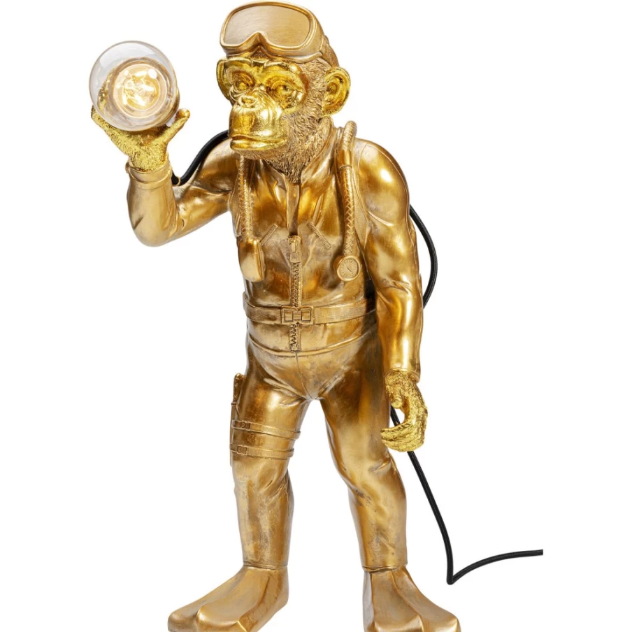 KARE Design Modern Monkey Table Lamp - 50cm Tall Animal Sculpture Lighting for Home Decor