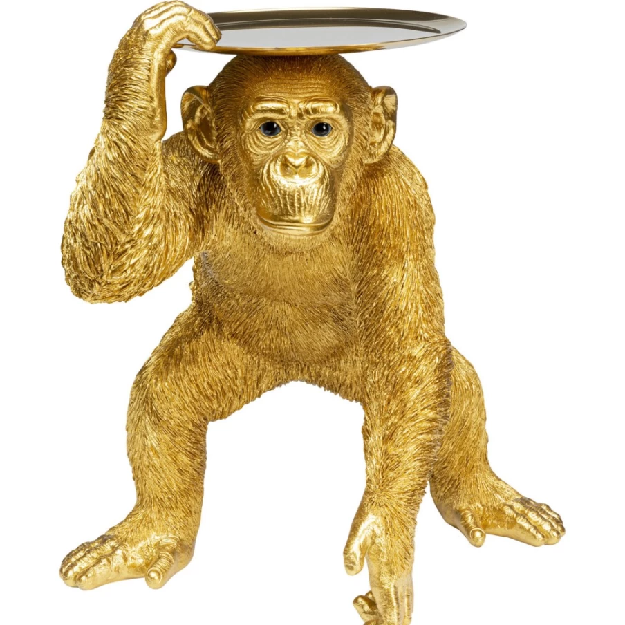 KARE Design Modern Gold Butler Chimpanzee Figurine - 52cm Decorative Statue for Home & Garden