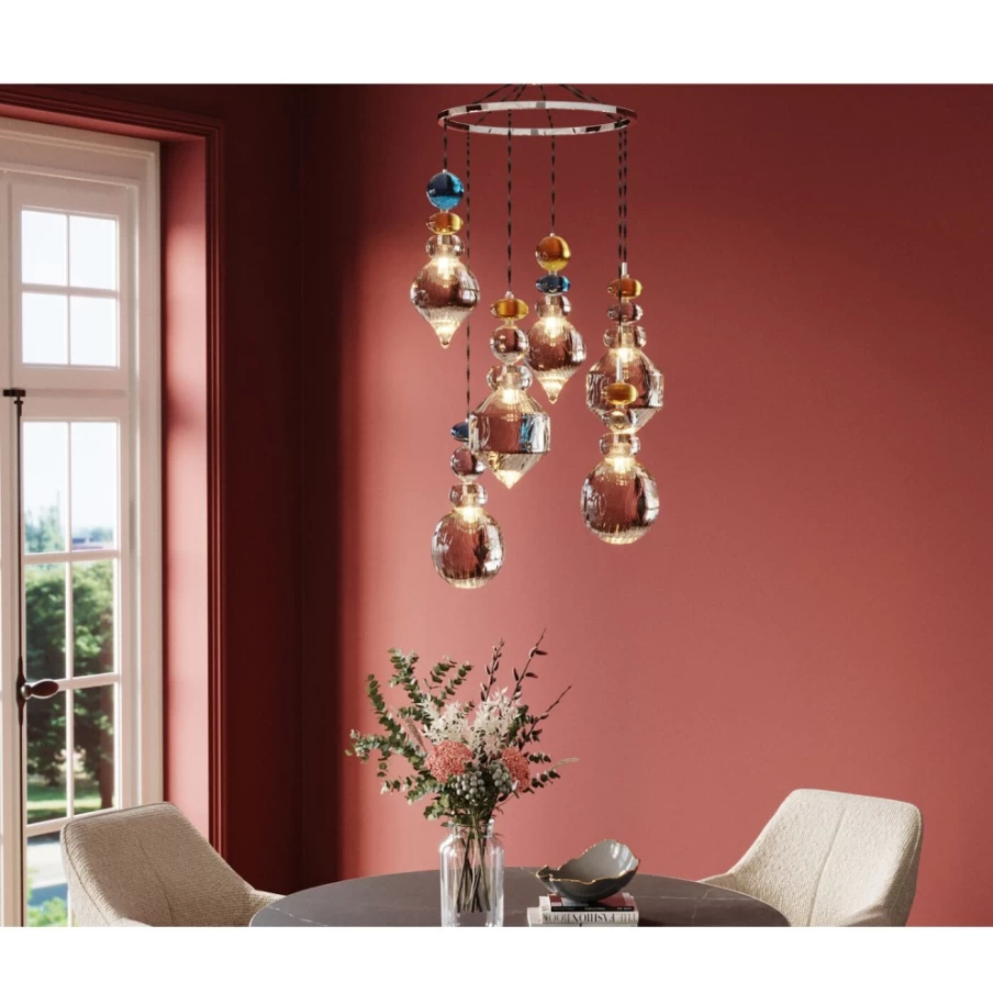 KARE Design Modern Pendant Lamp - Romantic Multi-Light Hanging Chandelier for Dining Room Decor