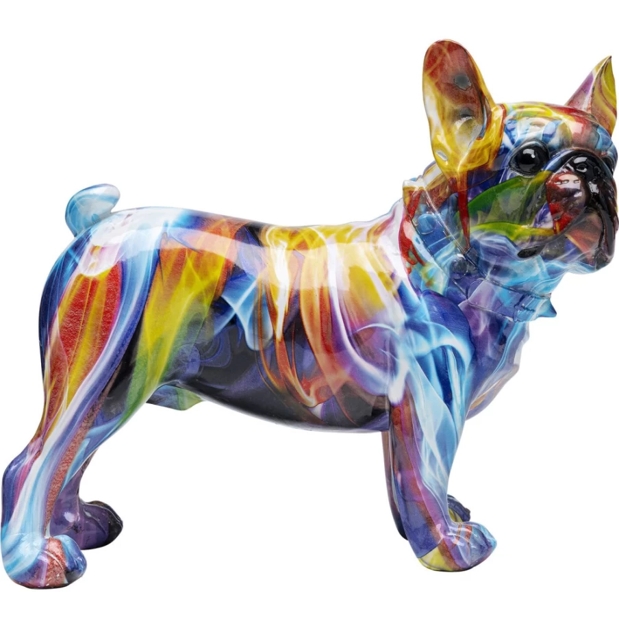 KARE Design Colorful Frenchie Dog Deco Figurine - 24cm Handmade Sculpture, Modern Home Decor Gift