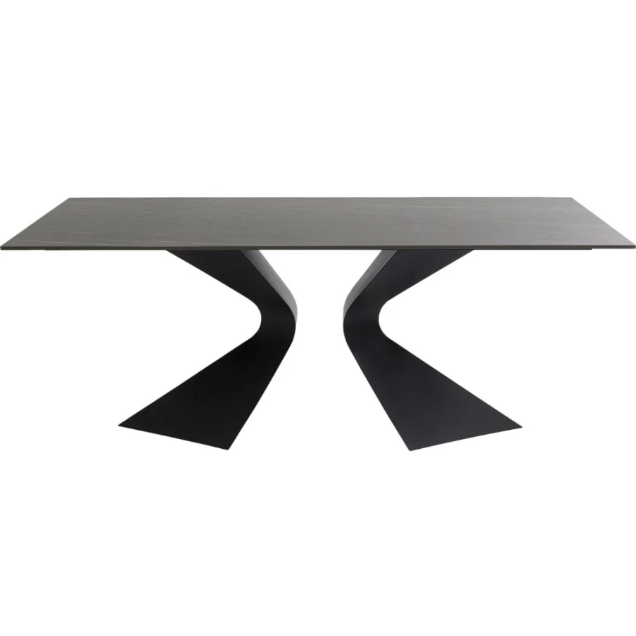 "KARE Design Gloria Black Ceramic Dining Table 200cm x 100cm Modern Kitchen Table"