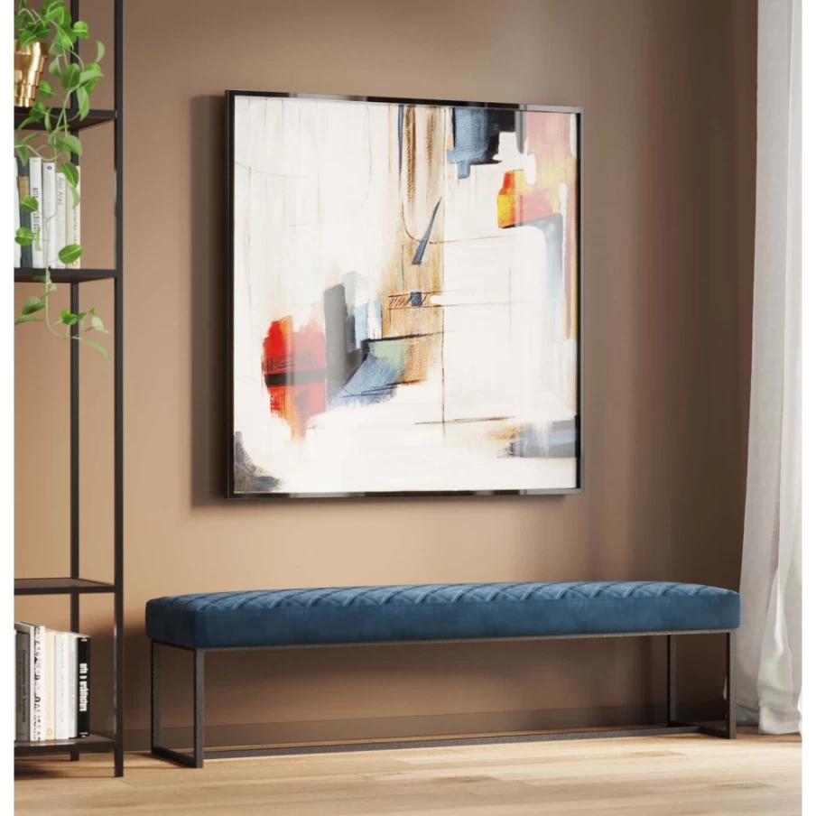 KARE Design Bench Smart 150Cm Velvet Petrol Black Modern Sofa for Living Room