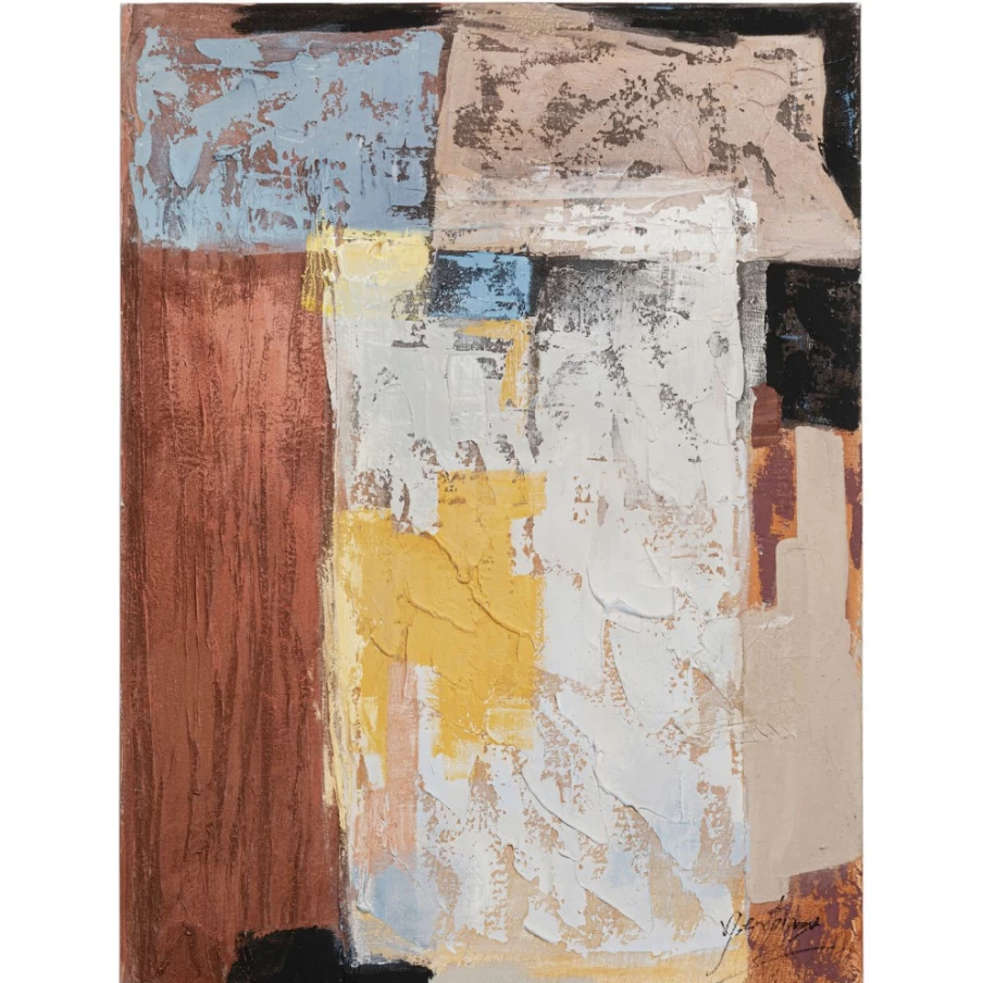 "KARE Design Modern Orange Canvas Wall Art – Abstract Splash Painting 90x120 cm"