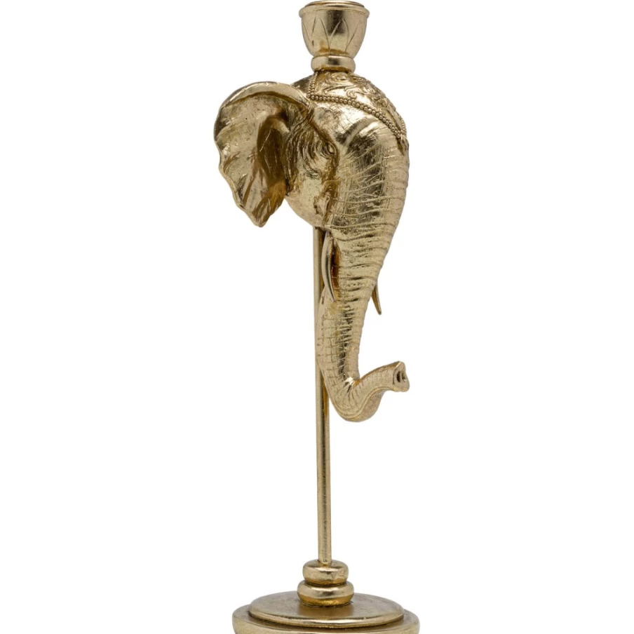 KARE Design Gold Elephant Head Candle Holder - 36cm Decorative Home Accessory