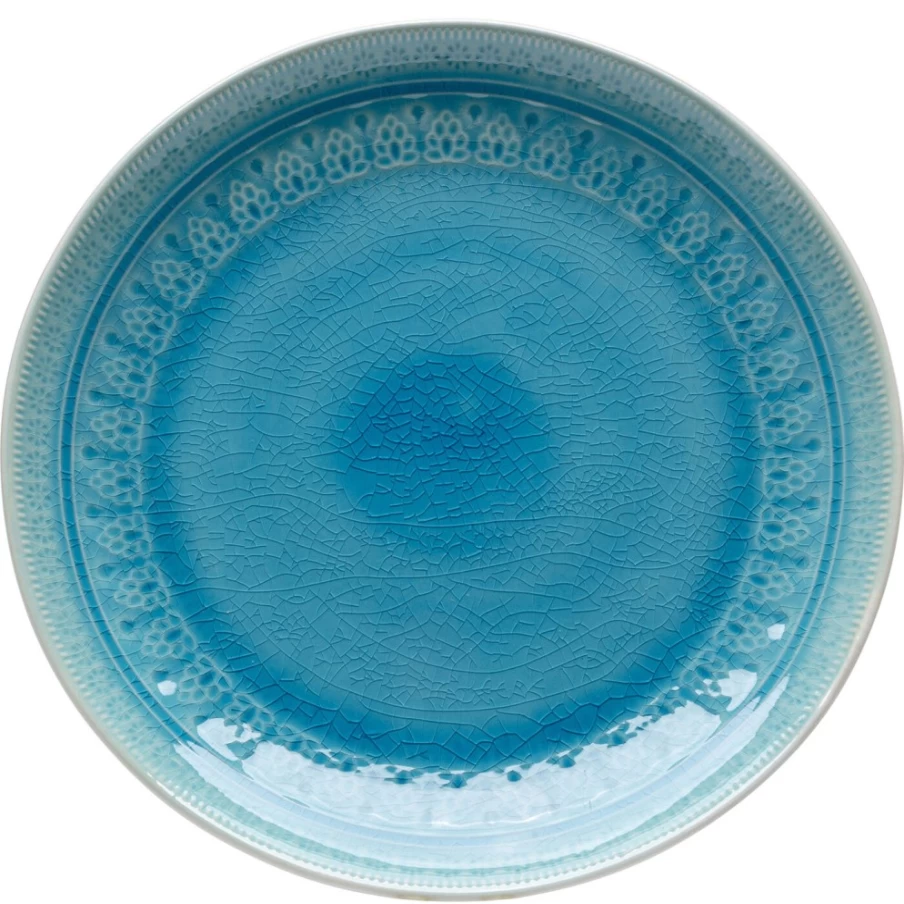 KARE Design Sicilia Blue Ceramic Plate 27cm - Handmade Decorative Dining Dish
