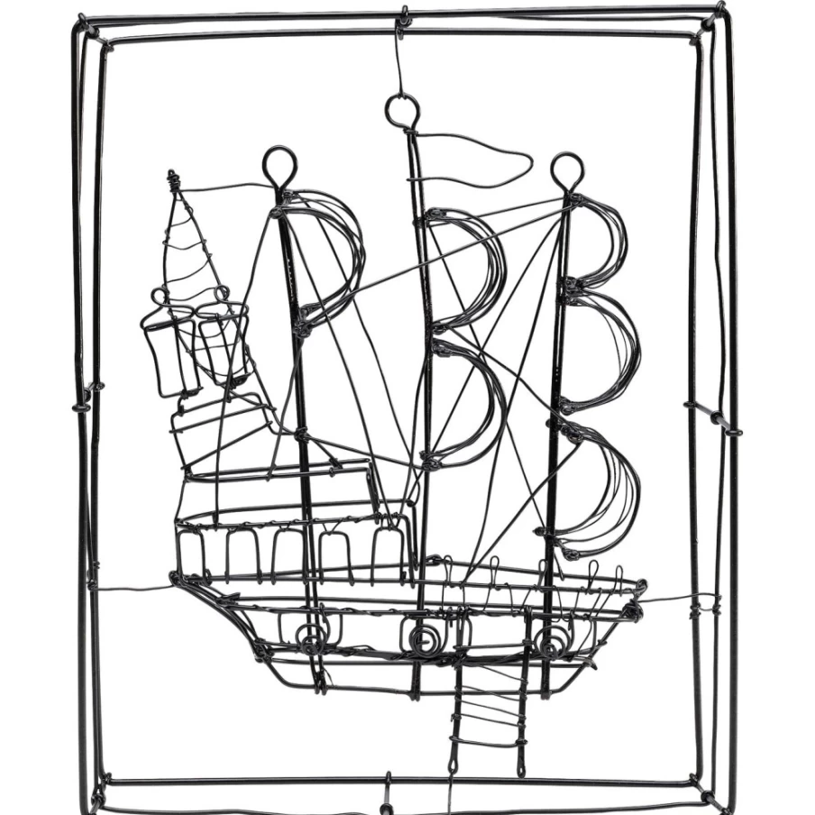 KARE Design Modern Wire Sail Boat Decoration - 28Cm Nautical Sculpture for Home & Office