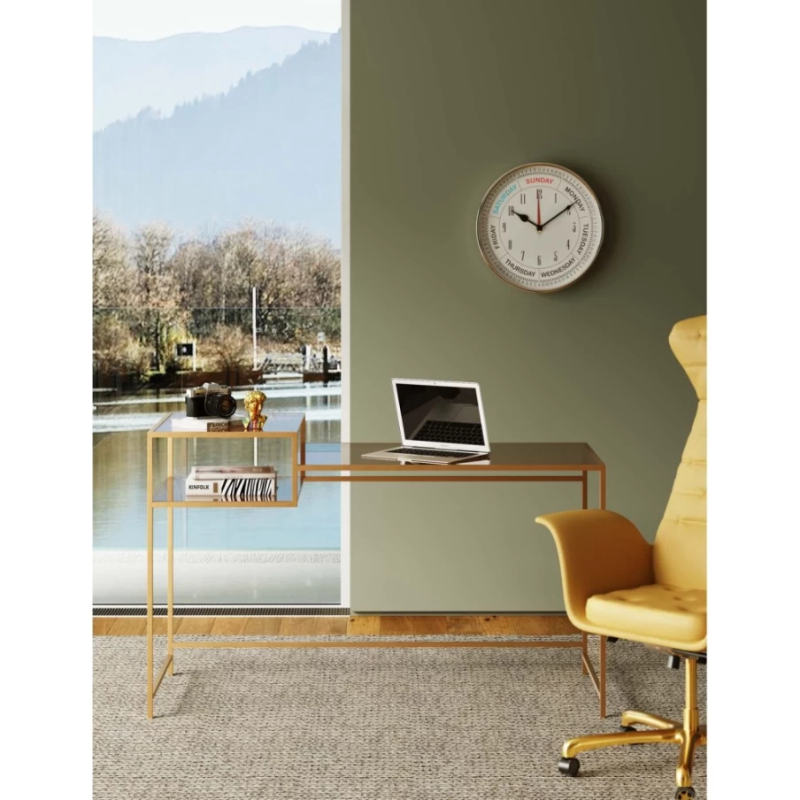 KARE Design Modern Gold Desk Loft 134x60cm - Stylish Writing Table for Home Office